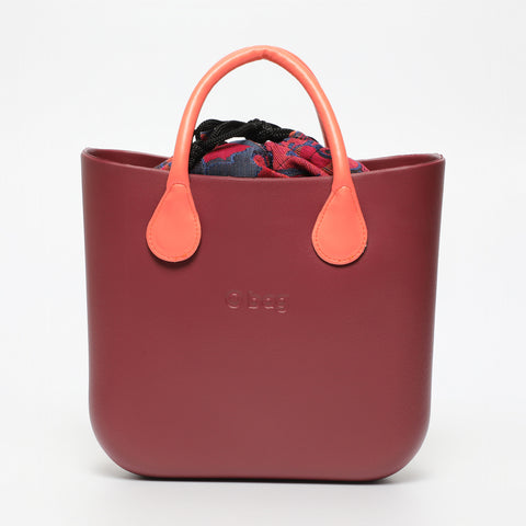 Borsa O Bag Mini - bordeaux chiaro e salmone