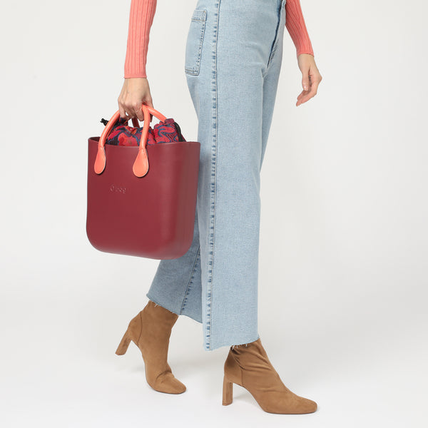 Borsa O Bag Mini - bordeaux chiaro e salmone