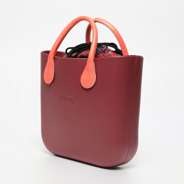 Borsa O Bag Mini - bordeaux chiaro e salmone