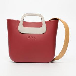 Borsa O Bag Mini - bordeaux chiaro e beige