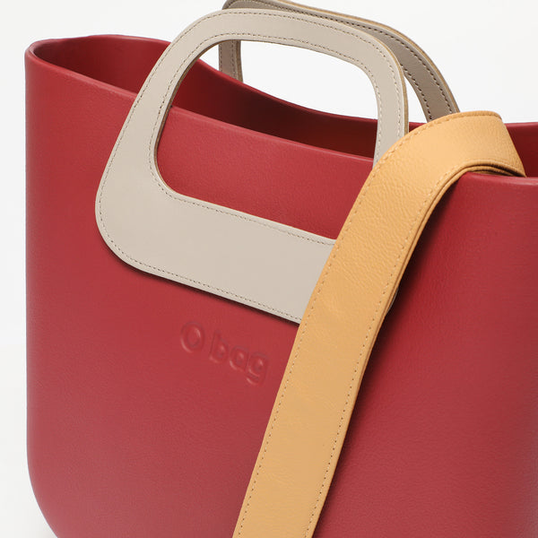 Borsa O Bag Mini - bordeaux chiaro e beige