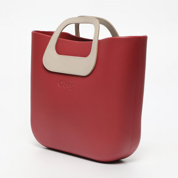 Borsa O Bag Mini - bordeaux chiaro e beige
