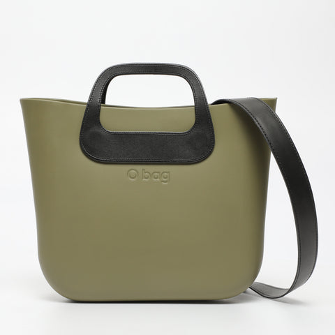 Borsa O Bag Mini - kaki chiaro e nero