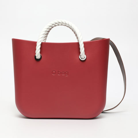 Borsa O Bag - bordeaux chiaro e bianco