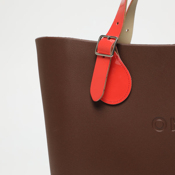 Borsa O Bag - marrone scuro e corallo
