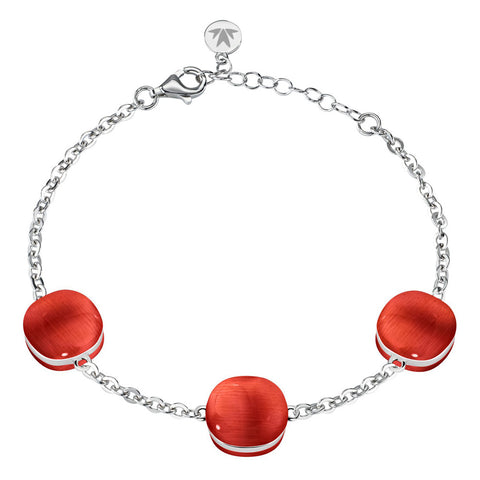 Bracciale Gemma - argento 925 e pietra rossa - color argento