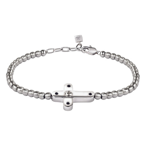 Bracciale Mister - acciaio e dimanti neri 0.0093 ct - color argento