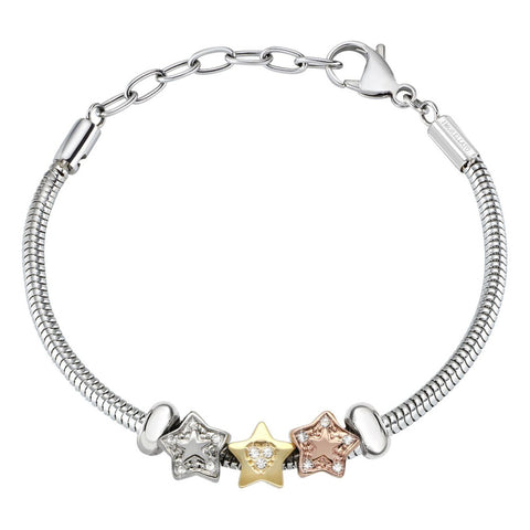 Bracciale Drops - acciaio e cristalli - color argento