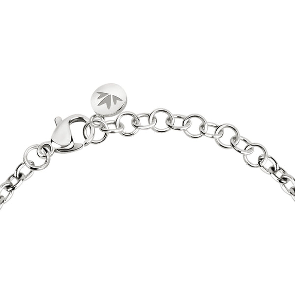 Bracciale Fiore - acciaio e pietre blu - color argento