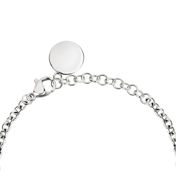 Bracciale Love - acciaio e cristalli - color argento