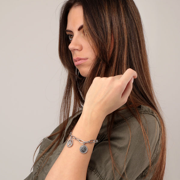 Bracciale Madagascar con charms - acciaio - color argento