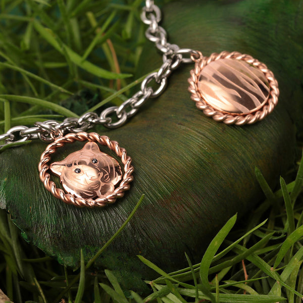 Bracciale Madagascar con charms - acciaio - color argento e oro rosa