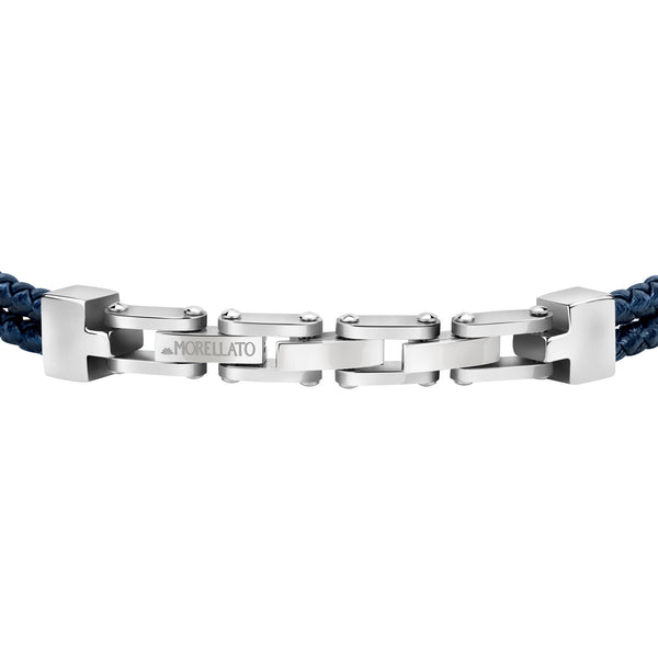 Bracciale Lux - acciaio e dumortierte - color argento e blu
