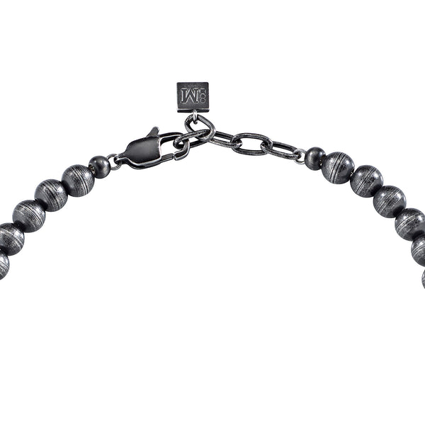 Bracciale Nobile - acciaio e pietra dumortierite - color grigio e blu
