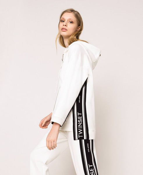 Maxi felpa con logo jacquard