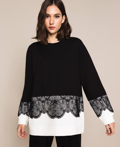 Blusa con pizzo macramè