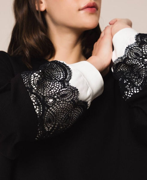 Blusa con pizzo macramè