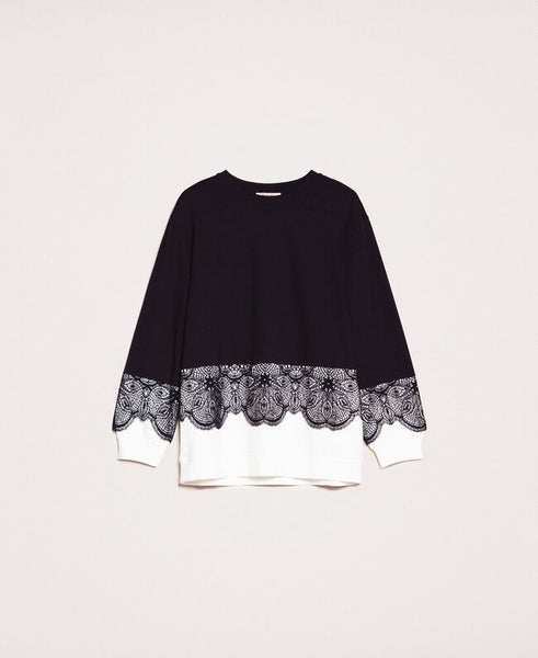 Blusa con pizzo macramè