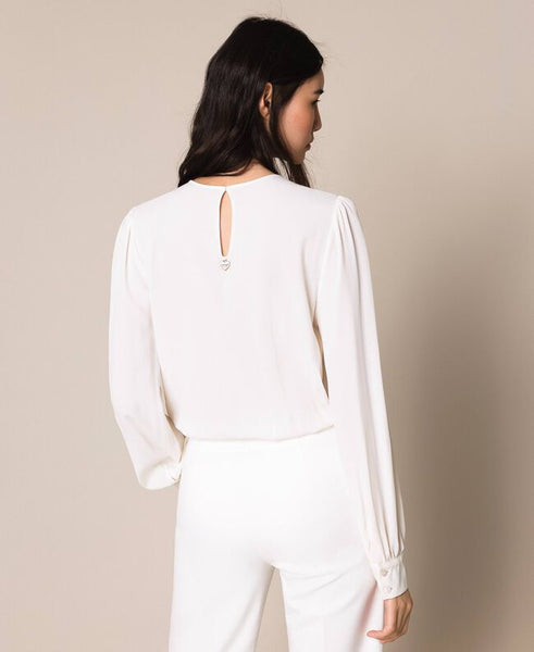 Body a blusa in misto seta