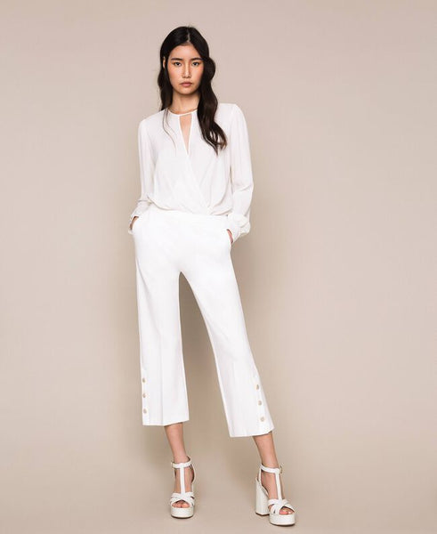 Body a blusa in misto seta