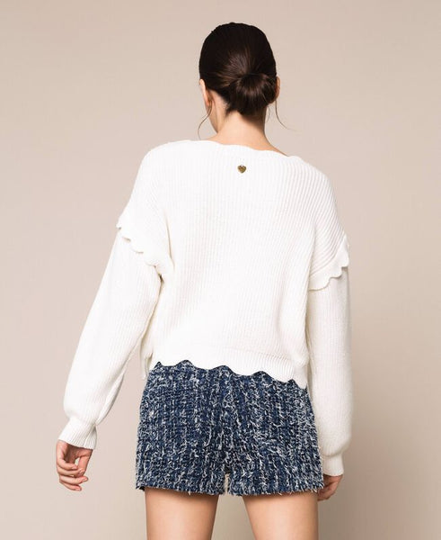 Maglia boxy con smerli