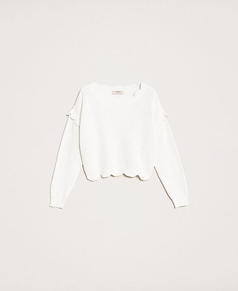 Maglia boxy con smerli