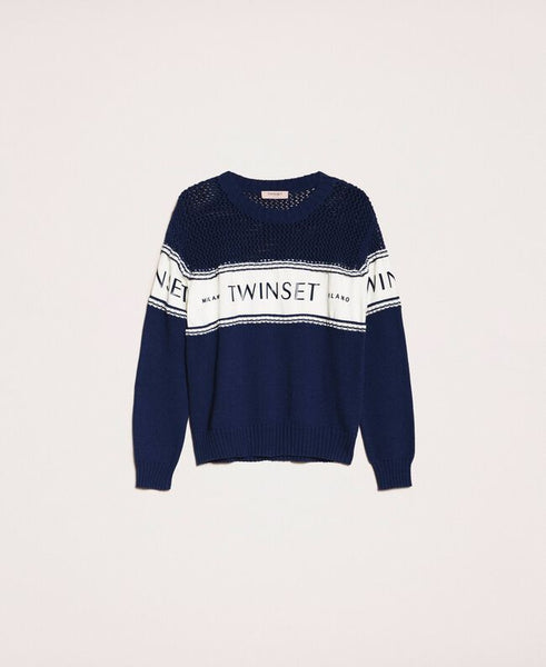 Maglia con inserto in felpa e logo