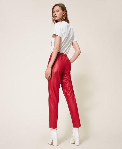 Pantaloni a sigaretta in similpelle