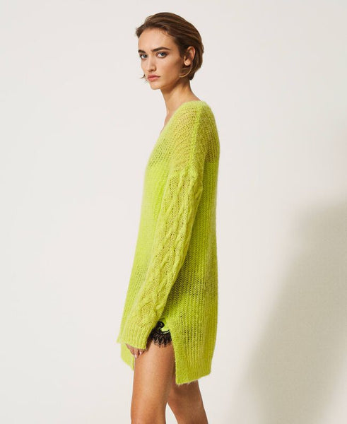 Maxi maglia in misto lana