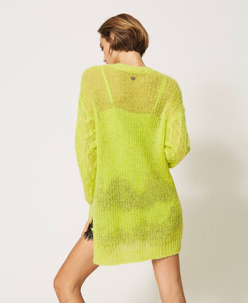 Maxi maglia in misto lana