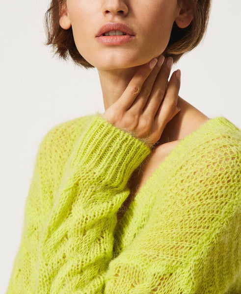 Maxi maglia in misto lana