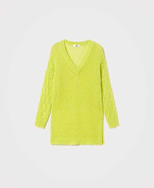 Maxi maglia in misto lana