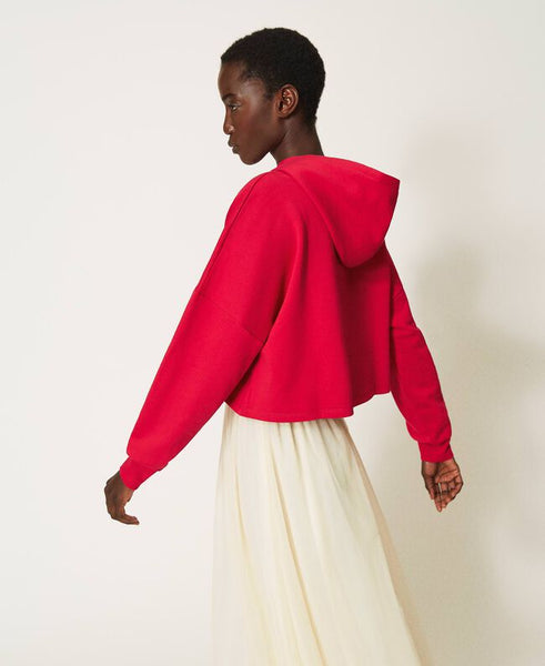 ⚡Felpa cropped con cappuccio