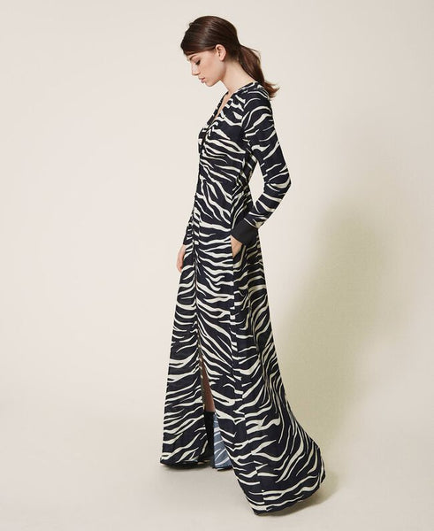 ⚡Abito in crêpe de Chine animalier