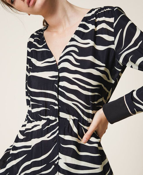 ⚡Abito in crêpe de Chine animalier