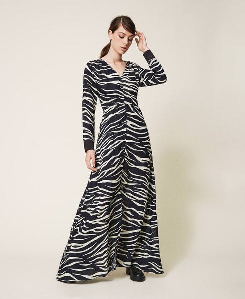 ⚡Abito in crêpe de Chine animalier