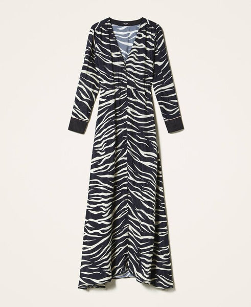 ⚡Abito in crêpe de Chine animalier