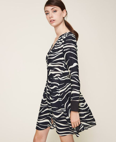 ⚡Abito in crêpe de Chine animalier