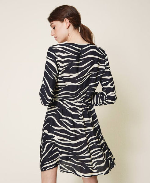 ⚡Abito in crêpe de Chine animalier