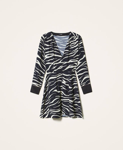 ⚡Abito in crêpe de Chine animalier