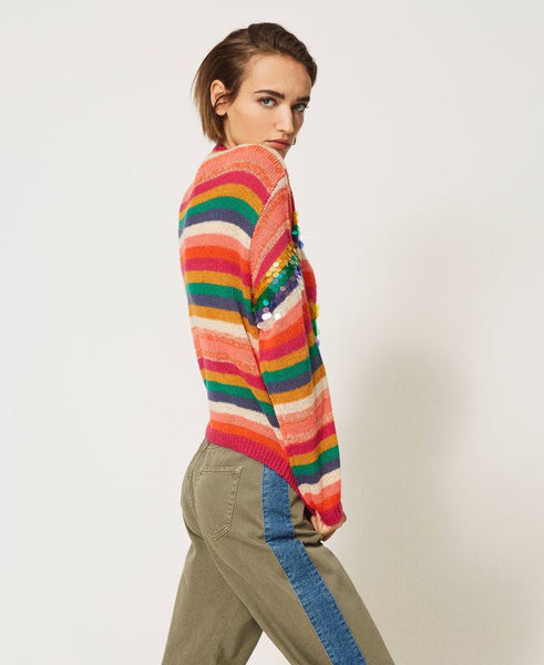 Maglia in misto lana con paillettes