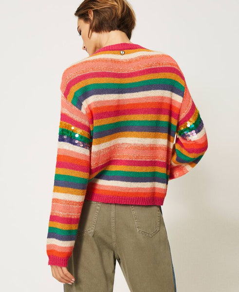 Maglia in misto lana con paillettes