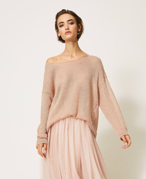 Maxi maglia in misto mohair