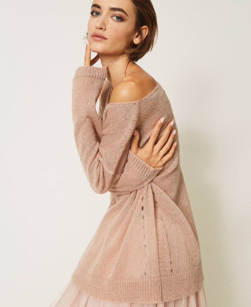 Maxi maglia in misto mohair