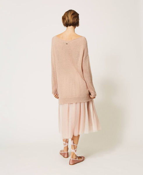Maxi maglia in misto mohair
