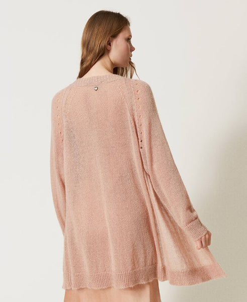 Maxi cardigan in misto mohair