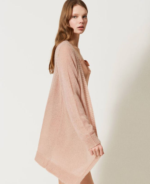 Maxi cardigan in misto mohair
