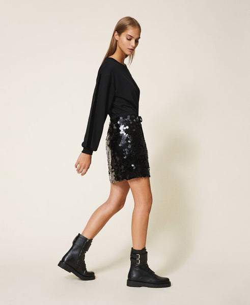 ⚡Abito in felpa con paillettes