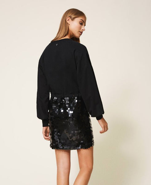 ⚡Abito in felpa con paillettes