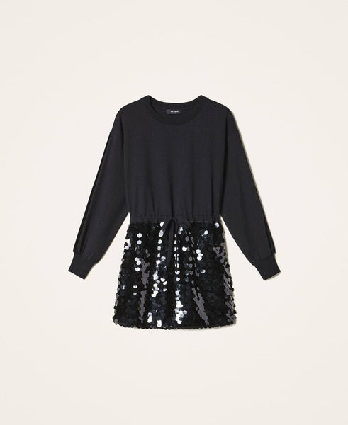 ⚡Abito in felpa con paillettes